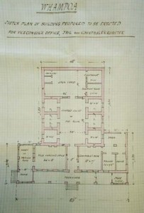 Major Crossman’s 1867 sketch for offices and  gaol at Whampoa.