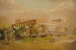 1957 perspective drawing of the new offices.