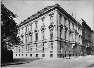Embassy building, designed by Viktor Rumpelmayer and completed in 1875, on corner of Metternichstrasse and Jauresgasse.
