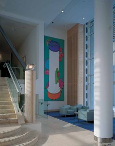 Michael Craig-Martin's Lighthouse in the main hall.