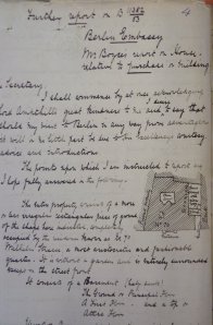 Robert Boyce's 1883 report on Palais Strousberg, with sketch showing tight site.