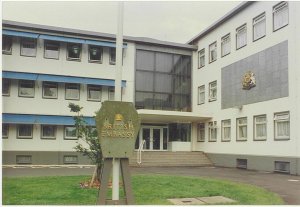 Entrance to Bonn offices, 1990s.