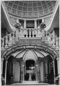 Staircase hall, looking towards the dining room.