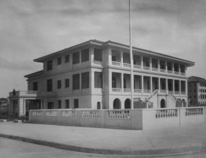 Residence, as completed 1926. Porte cochere on the left.