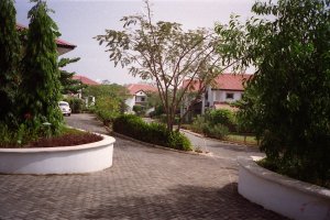 Internal road in the staff accommodation village.