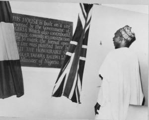 Prime Minister unveiling plaque, 1961.