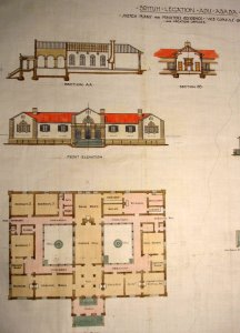Architect Thrift Reavell's drawing of ground floor, 1908.