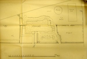 Layout drawing of proposed house and garden, 1900.