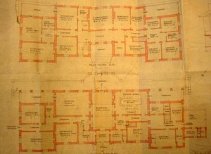 Ground (below) and first floor plans of First Building, 1926: