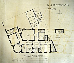 1923 ground floor plan of consulate-general building, completed 1907.