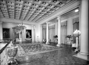 In the reception hall, looking into the reception room, 1950.