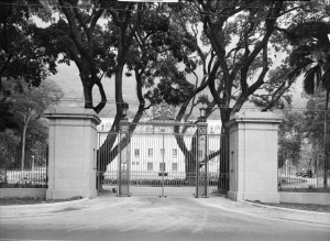Entrance gates, made by Messrs. Martyn of Cheltenham, 1950.
