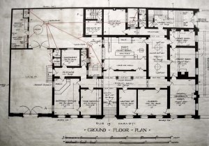 Ground floor plan of consulate building, 1909.