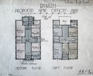 Plans of small office building, 1922.