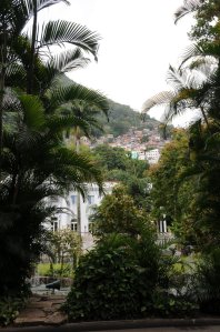 View from entrance gates, with favella behind the palacio, 2013.