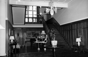 Hall and stair at residence, 1964.