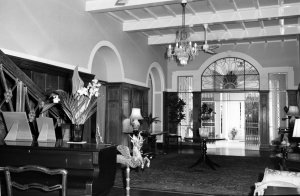 Hall, looking towards front door, in residence, 1964.