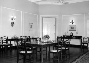 Dining room at residence, 1964.