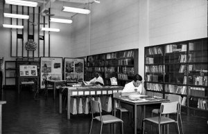 The public reading room in the embassy building, 1964.