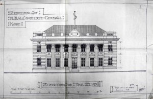 Unexecuted design of 1919 for a new consulate at Kobe on half of the former consular site.