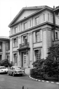 Centre of offices, facing the compound entrance.