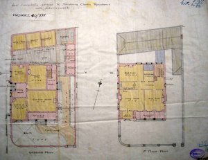 Plan of consular and shipping offices at Shimonoseki, dated 1906.