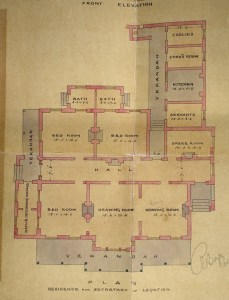 Boyce's proposed ground floor plan for secretary of legation's house, 1871.