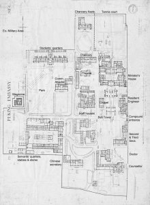 Plan of the civil area after the construction of new post-siege buildings.