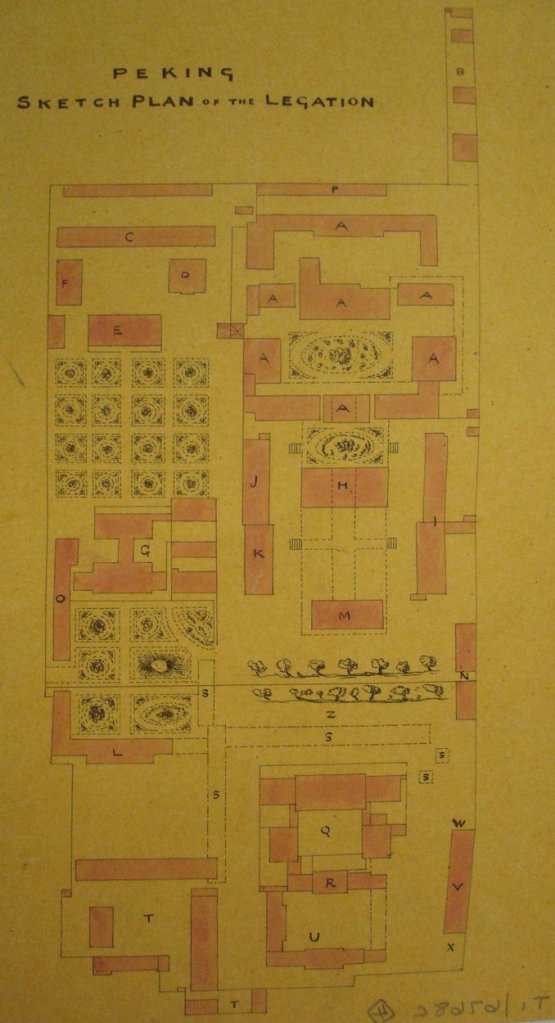 Early plan of compound layout, 1867, before construction of any European buildings.