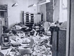 Looted office, 1967.