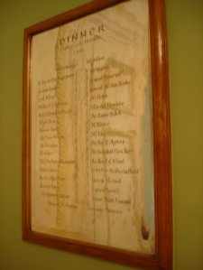 The placement at the dinner, 1943.