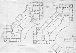 Floorplans of second agency building, 1961 (ground floor on left).