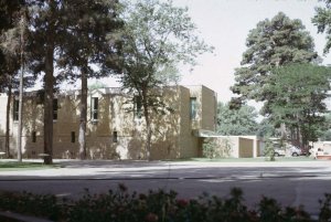 Rear and service wing to new residence, 1967.