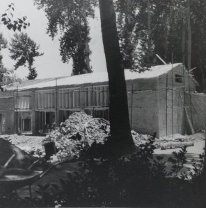 Community hall under construction, 1954.