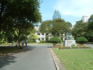 Queen Victoria, with residence behind, 2003.