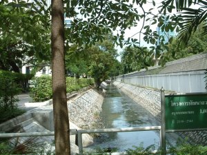 The klong along the west side of the compound, 2003.