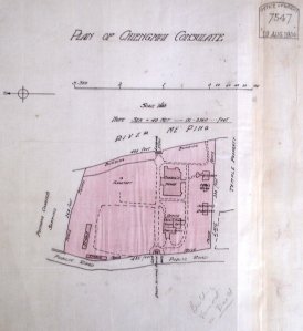Site plan of consulate (North to the left), 1904.