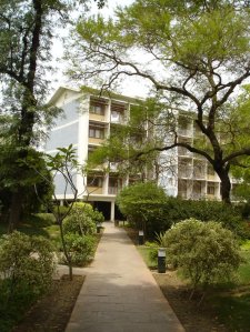 Flats block from new walkway, 2005.