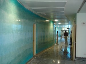 Office corridor, nearing completion, 2005.