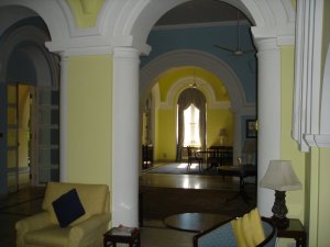 View across hall from drawing room to dining room, 2005.
