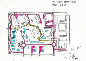 John Partridge's sketch for opening up the green lung, 1986.