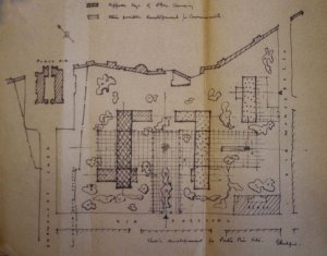 Sketch by Eric Bedford, MoW chief architect, of an idea for developing the Porta Pia site, 1954.