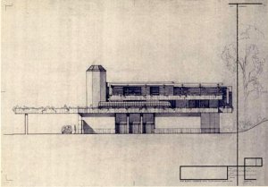 Side elevation of the proposed small residence.