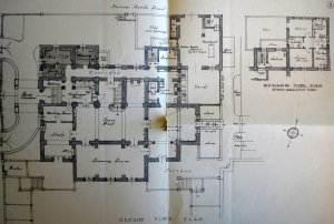 Ground floor plan of residence, 1936.