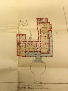 Floor plan of residence, 1920.