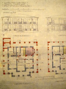 Ground floor plan of consulate house, with proposed new double-height verandas on three sides, 1906.