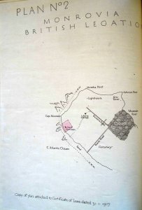 Plan of Mamba Point, showing consular site in pink, 1907.