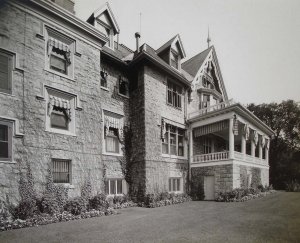View from north-west of river frontage, with drawing room terrace unenclosed, 1928.