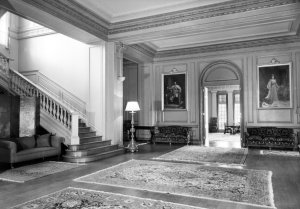 The inner hall, looking towards dining room, 1961.