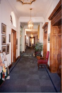 Ground floor offices corridor, 1987.